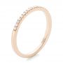 14k Rose Gold Custom Diamond Wedding Band - Three-Quarter View -  102295 - Thumbnail