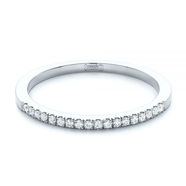 14k White Gold 14k White Gold Custom Diamond Wedding Band - Flat View - 102295