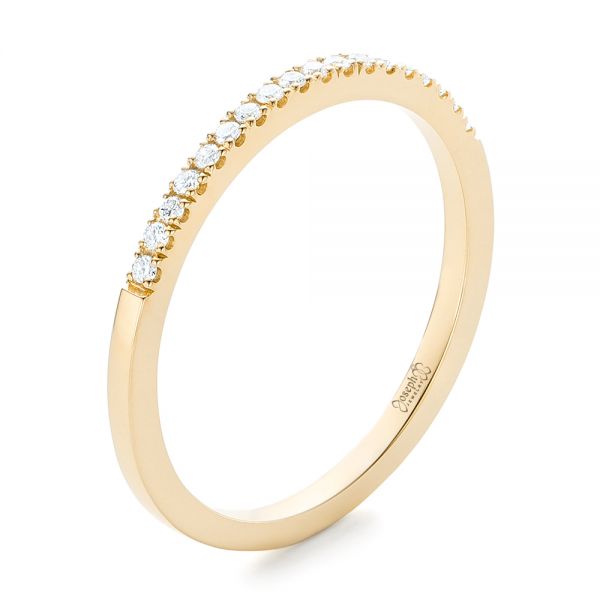 18k Yellow Gold 18k Yellow Gold Custom Diamond Wedding Band - Three-Quarter View - 102295
