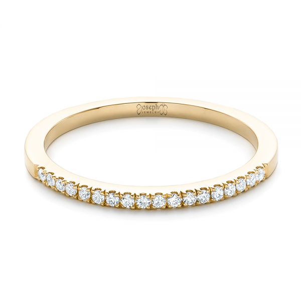 18k Yellow Gold 18k Yellow Gold Custom Diamond Wedding Band - Flat View - 102295