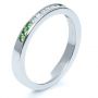  Platinum Custom Diamond And Tsavorite Anniversary Band - Three-Quarter View -  1105 - Thumbnail