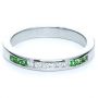  Platinum Custom Diamond And Tsavorite Anniversary Band - Flat View -  1105 - Thumbnail