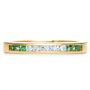 18k Yellow Gold 18k Yellow Gold Custom Diamond And Tsavorite Anniversary Band - Top View -  1105 - Thumbnail