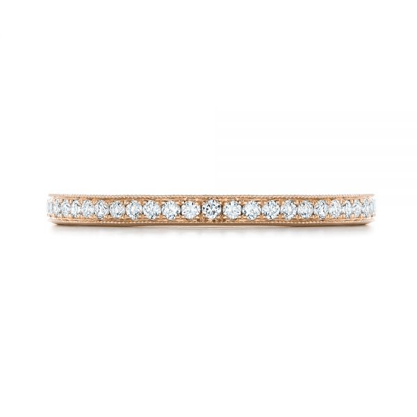 18k Rose Gold 18k Rose Gold Custom Diamond Wedding Band - Top View -  102237