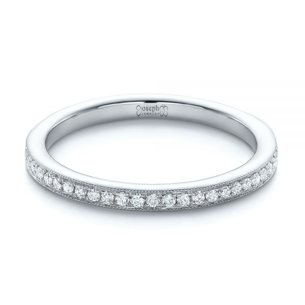 18k White Gold 18k White Gold Custom Diamond Wedding Band - Flat View - 102237