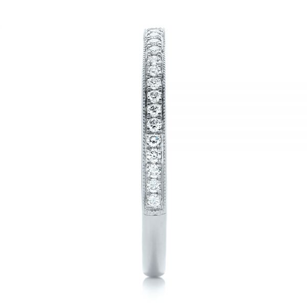18k White Gold 18k White Gold Custom Diamond Wedding Band - Side View - 102237