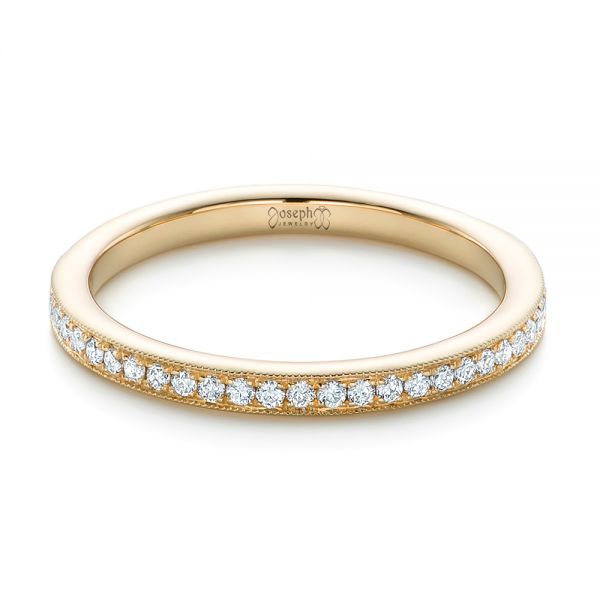 14k Yellow Gold Custom Diamond Wedding Band - Flat View - 102237