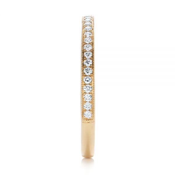 14k Yellow Gold Custom Diamond Wedding Band - Side View - 102237