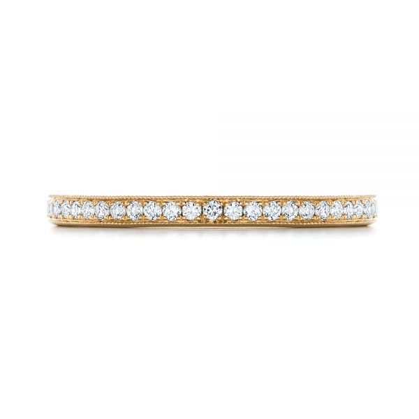 14k Yellow Gold Custom Diamond Wedding Band - Top View - 102237