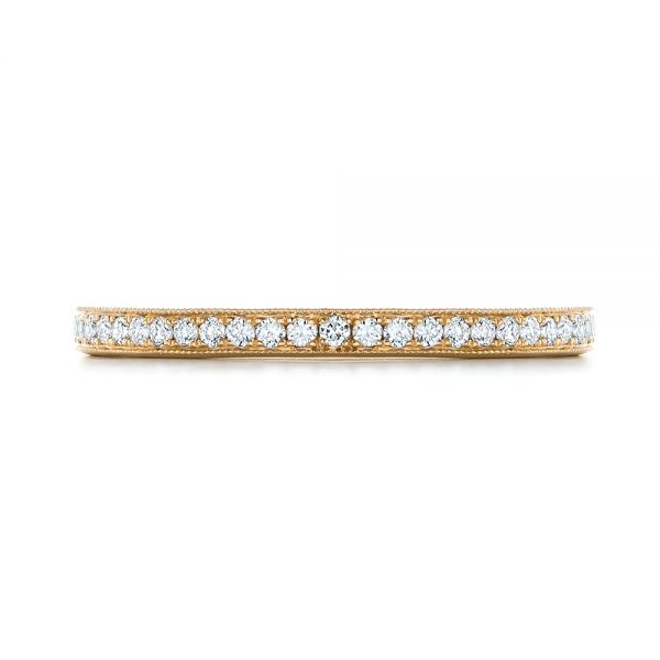 18k Yellow Gold 18k Yellow Gold Custom Diamond Wedding Band - Top View -  102237