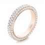 14k Rose Gold 14k Rose Gold Custom Edge-less Pave Diamond Eternity Wedding Band - Three-Quarter View -  103475 - Thumbnail