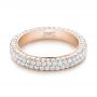 14k Rose Gold 14k Rose Gold Custom Edge-less Pave Diamond Eternity Wedding Band - Flat View -  103475 - Thumbnail