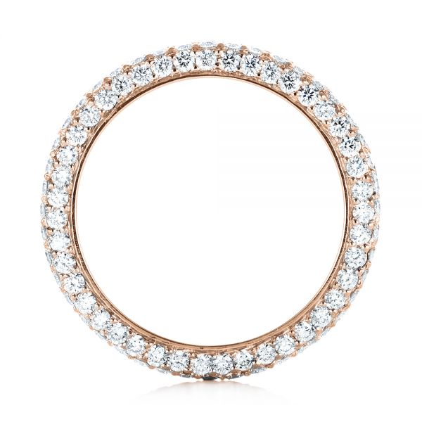 14k Rose Gold 14k Rose Gold Custom Edge-less Pave Diamond Eternity Wedding Band - Front View - 103475