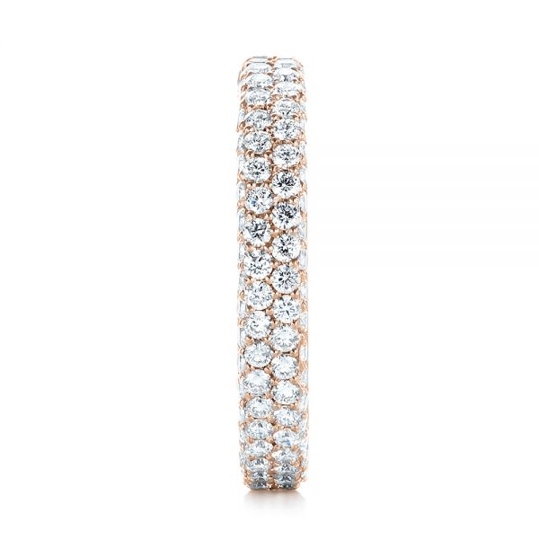 14k Rose Gold 14k Rose Gold Custom Edge-less Pave Diamond Eternity Wedding Band - Side View - 103475