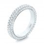  Platinum Custom Edge-less Pave Diamond Eternity Wedding Band - Three-Quarter View -  103475 - Thumbnail