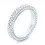 18k White Gold 18k White Gold Custom Edge-less Pave Diamond Eternity Wedding Band - Three-Quarter View -  103475 - Thumbnail