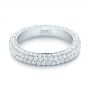  Platinum Custom Edge-less Pave Diamond Eternity Wedding Band - Flat View -  103475 - Thumbnail