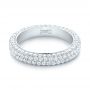 18k White Gold 18k White Gold Custom Edge-less Pave Diamond Eternity Wedding Band - Flat View -  103475 - Thumbnail