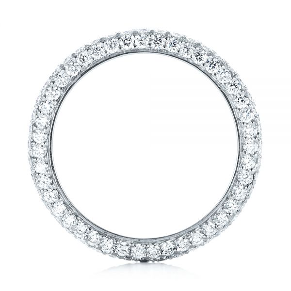 Platinum Custom Edge-less Pave Diamond Eternity Wedding Band - Front View - 103475