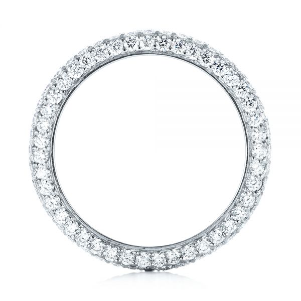 14k White Gold 14k White Gold Custom Edge-less Pave Diamond Eternity Wedding Band - Front View -  103475