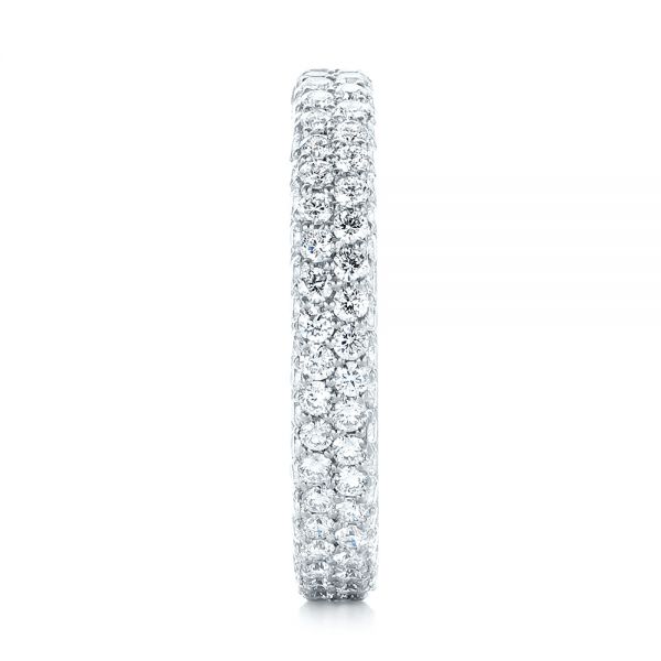 18k White Gold 18k White Gold Custom Edge-less Pave Diamond Eternity Wedding Band - Side View -  103475