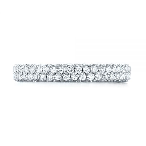 Platinum Custom Edge-less Pave Diamond Eternity Wedding Band - Top View - 103475