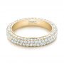 18k Yellow Gold 18k Yellow Gold Custom Edge-less Pave Diamond Eternity Wedding Band - Flat View -  103475 - Thumbnail
