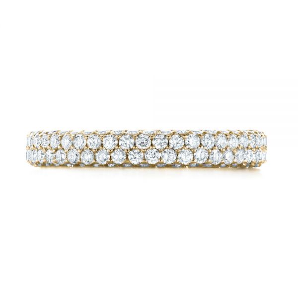 14k Yellow Gold 14k Yellow Gold Custom Edge-less Pave Diamond Eternity Wedding Band - Top View - 103475