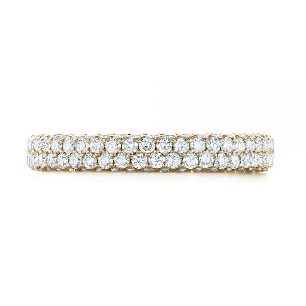 18k Yellow Gold 18k Yellow Gold Custom Edge-less Pave Diamond Eternity Wedding Band - Top View -  103475