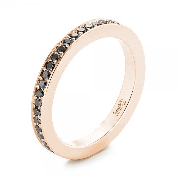 14k Rose Gold Custom Eternity Black Diamond Wedding Band #103034 ...