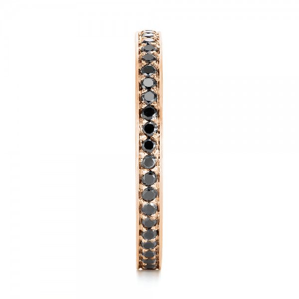 14k Rose Gold 14k Rose Gold Custom Eternity Black Diamond Wedding Band - Side View - 103034