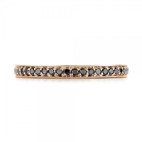 14k Rose Gold 14k Rose Gold Custom Eternity Black Diamond Wedding Band - Top View - 103034