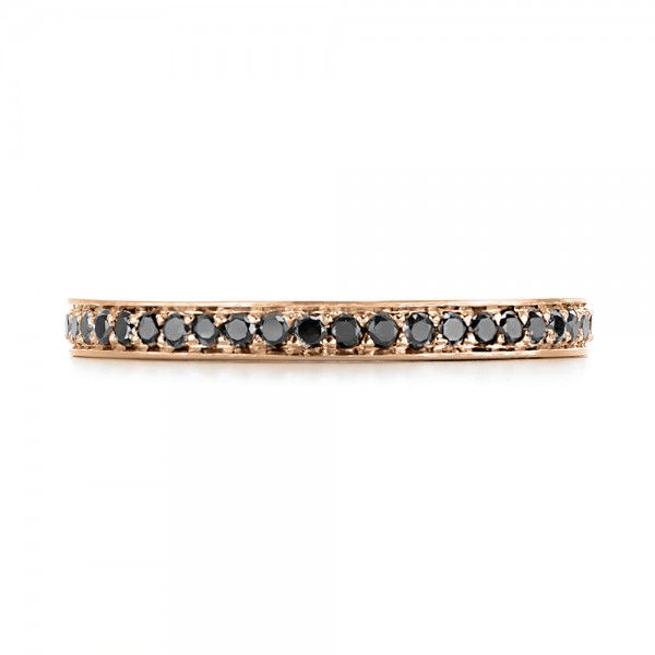 14k Rose Gold 14k Rose Gold Custom Eternity Black Diamond Wedding Band - Top View -  103034