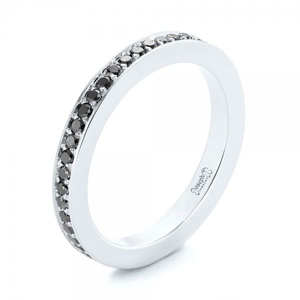 Custom Eternity Black Diamond Wedding Band - Image