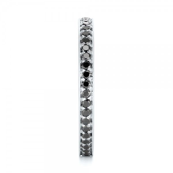 14k White Gold Custom Eternity Black Diamond Wedding Band - Side View - 103034