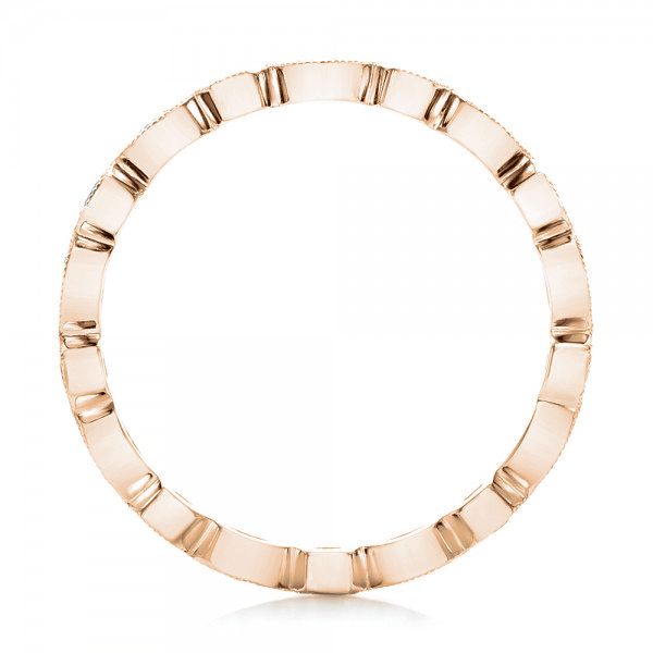 18k Rose Gold 18k Rose Gold Custom Eternity Black And White Diamond Wedding Band - Front View - 102950