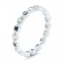 14k White Gold 14k White Gold Custom Eternity Black And White Diamond Wedding Band - Three-Quarter View -  102950 - Thumbnail