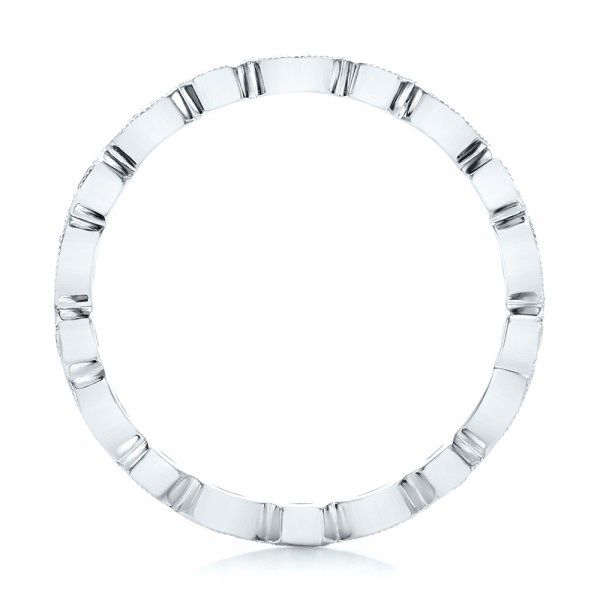 Platinum Custom Eternity Black And White Diamond Wedding Band - Front View - 102950