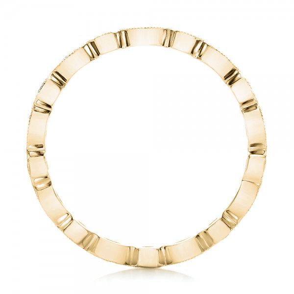 18k Yellow Gold 18k Yellow Gold Custom Eternity Black And White Diamond Wedding Band - Front View - 102950