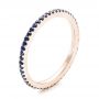 14k Rose Gold 14k Rose Gold Custom Eternity Blue Sapphire Anniversary Band - Three-Quarter View -  102698 - Thumbnail