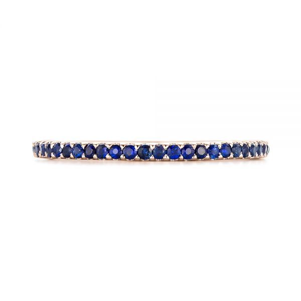 18k Rose Gold 18k Rose Gold Custom Eternity Blue Sapphire Anniversary Band - Top View -  102698