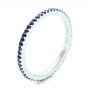 18k White Gold 18k White Gold Custom Eternity Blue Sapphire Anniversary Band - Three-Quarter View -  102698 - Thumbnail