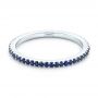  Platinum Custom Eternity Blue Sapphire Anniversary Band - Flat View -  102698 - Thumbnail