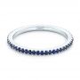  Platinum Custom Eternity Blue Sapphire Anniversary Band - Flat View -  102698 - Thumbnail