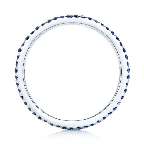 Platinum Custom Eternity Blue Sapphire Anniversary Band - Front View - 102698