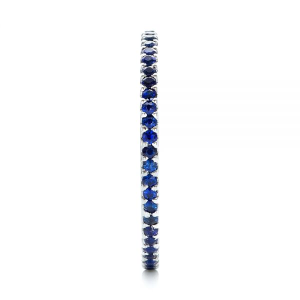 Platinum Custom Eternity Blue Sapphire Anniversary Band - Side View - 102698