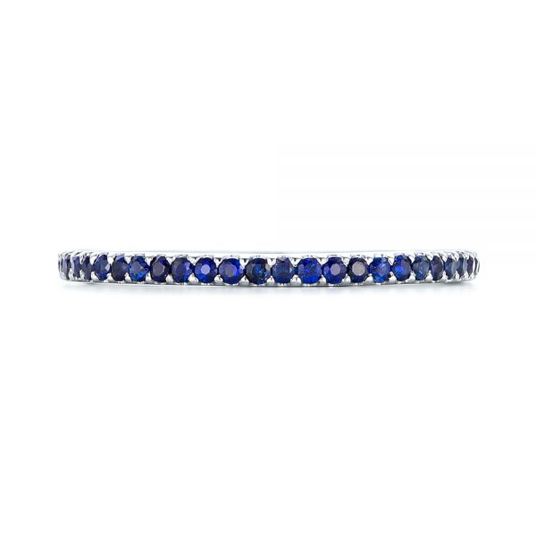 Platinum Custom Eternity Blue Sapphire Anniversary Band - Top View - 102698