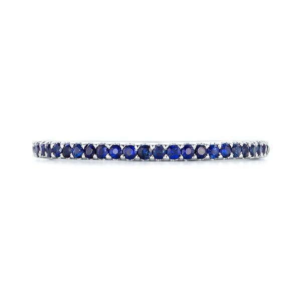 14k White Gold 14k White Gold Custom Eternity Blue Sapphire Anniversary Band - Top View -  102698