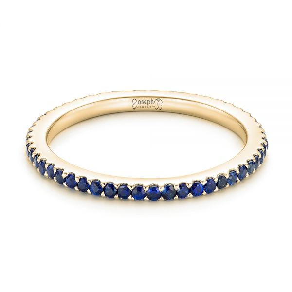 14k Yellow Gold 14k Yellow Gold Custom Eternity Blue Sapphire Anniversary Band - Flat View - 102698