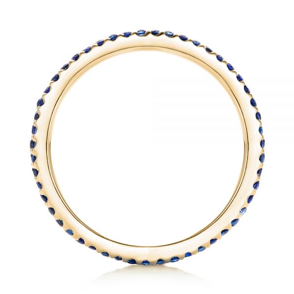 14k Yellow Gold 14k Yellow Gold Custom Eternity Blue Sapphire Anniversary Band - Front View - 102698